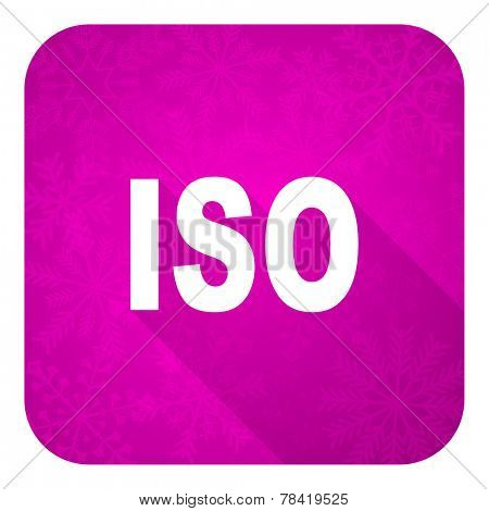 iso violet flat icon, christmas button 