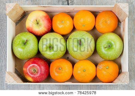 Small Wooden Crate With Fruits