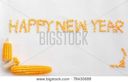 Text Of Happy New Year from corn