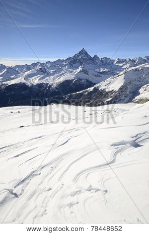 Majestic Winter View Of Mount Viso