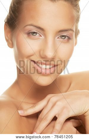 Portrait of a unblemished beauty giving you a big smile