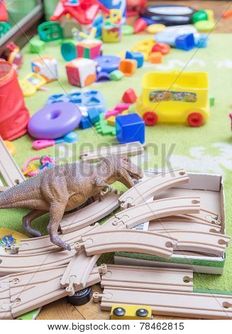 Mess of toys.
