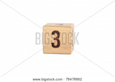 Numbers on a wooden cube