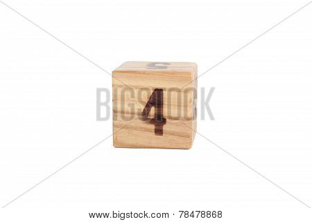 Numbers on a wooden cube