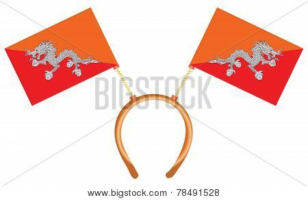 Funny Headdress With Flags Bhutan