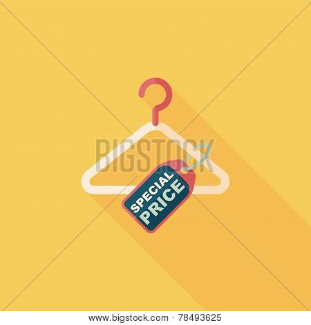 Shopping Clothes Hanger Flat Icon With Long Shadow,eps10