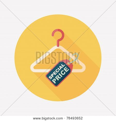 Shopping Clothes Hanger Flat Icon With Long Shadow,eps10
