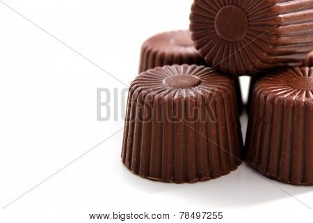 Rounded Chocolate isolated on white background