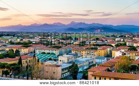View Of The Apuan Alps From The Pisa Tower - Italy