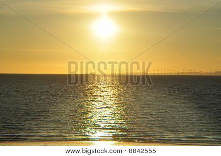 Sunset over the Irish sea,Maryport,Cumbria