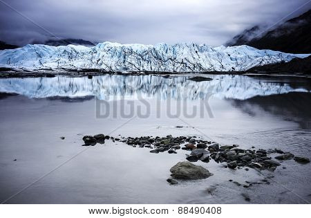 Alaska Glacier Lake - Wide Angle View