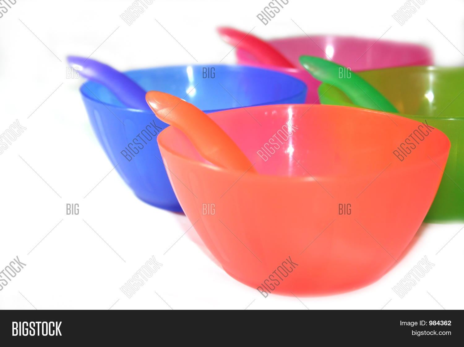 Colorful Bowls Spoons Image & Photo (Free Trial) Bigstock