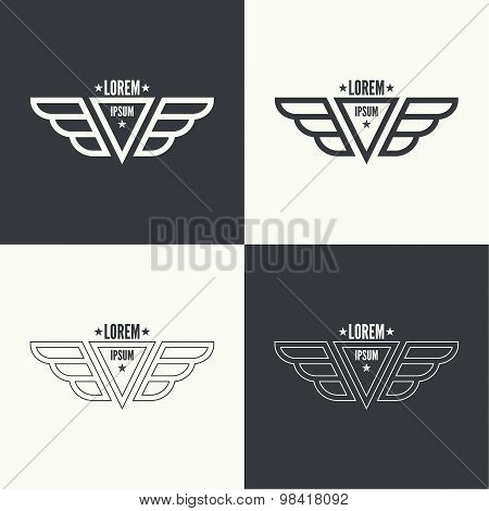 Badge with wings.