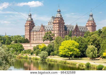 View on castle Johannisburg Aschaffenburg Germany