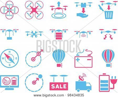 Air drone and quadcopter tool icons