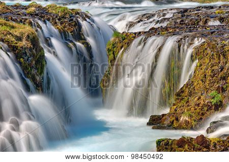 Detail of the Bruarfoss in Iceland