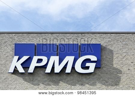 KPMG logo on a facade