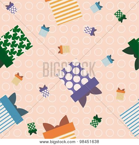 Pink Vector Background Gift Wrapping