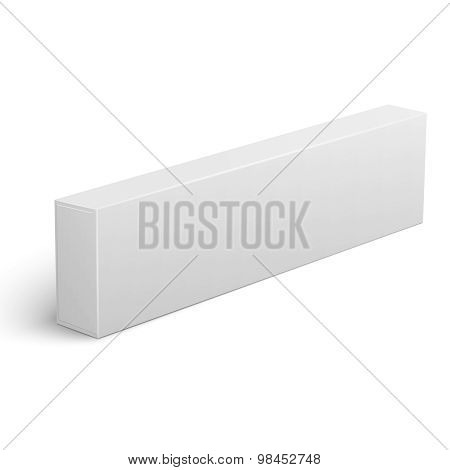 Long blank cardboard box template.