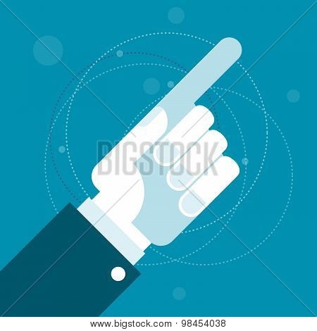 Hand with pointing index finger - showing a direction
