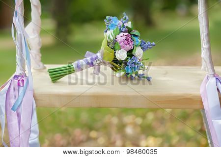 bridal bouquet made of polymer clay