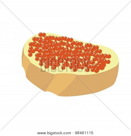 sandwich with red caviar