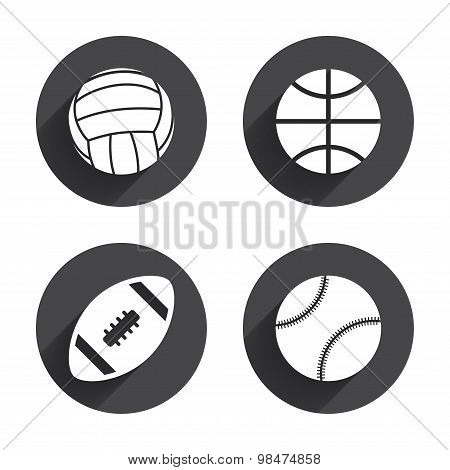 Sport balls. Volleyball, Basketball, Baseball.