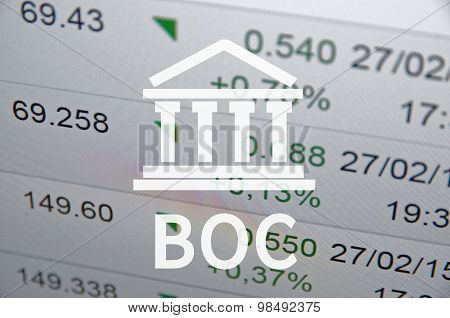 Building icon with inscription Boc