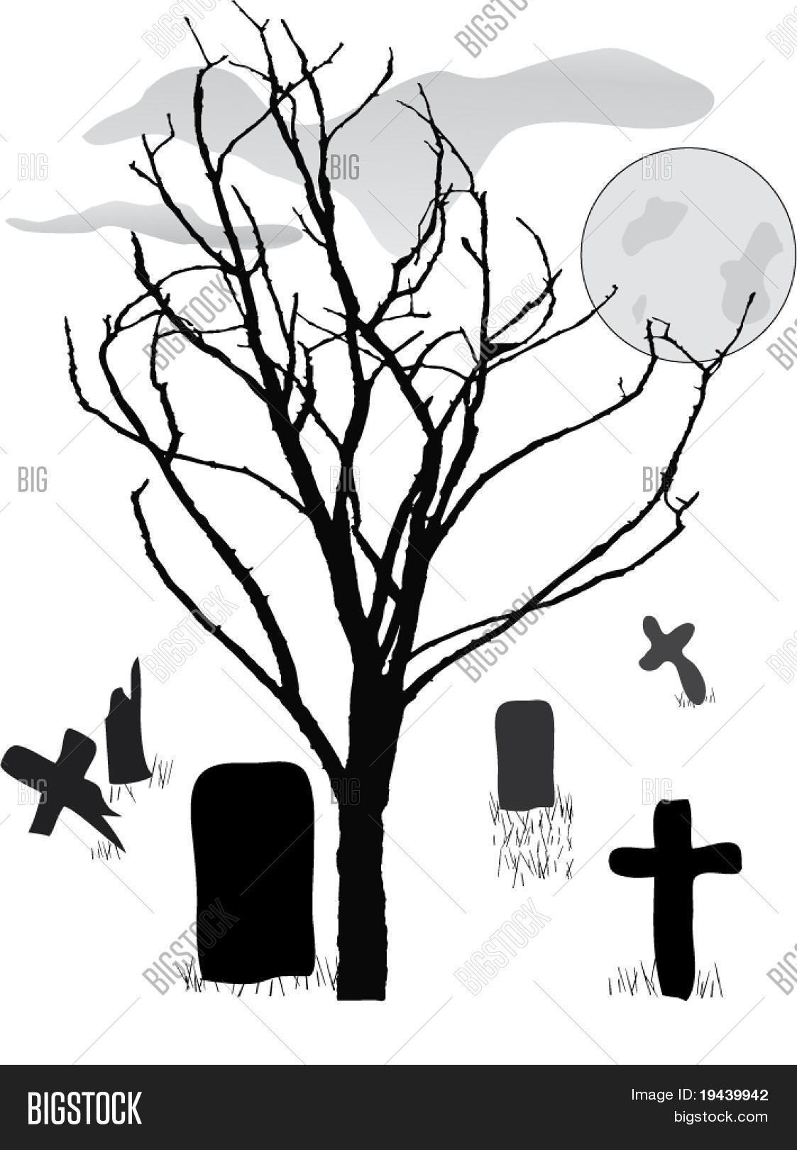Graveyard Scene Vector & Photo (Free Trial) | Bigstock