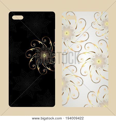 Phone case design. Vintage decorative elements. Hand drawn background. Islam, Arabic, Indian ottoman motifs