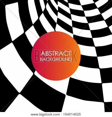 Spiral Checkered Abstract Vector Background