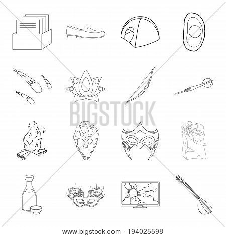 Fitness, space, Brazil and other  icon in outline style.Prehistoric, shopping, music icons in set collection.