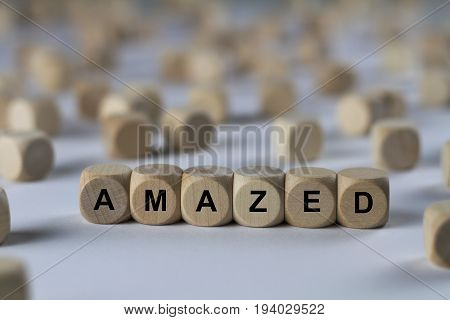 Amazed - Cube With Letters, Sign With Wooden Cubes