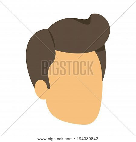 colorful silhouette of man faceless with pompadour side hair vector illustration