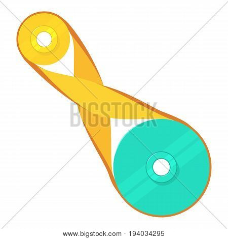 Tape with cogwheels icon. Cartoon illustration of tape with cogwheels vector icon for web isolated on white background