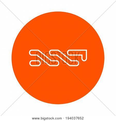 Symbol Of Digital Crypto Currency Nxt, Monochrome Round Line Icon, Flat Style, Simple Color Change