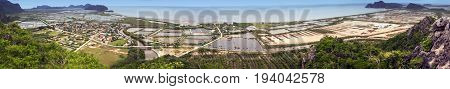 Panorama image from view point of Khao Dang in Sam Roi Yod National park in Thailand.
