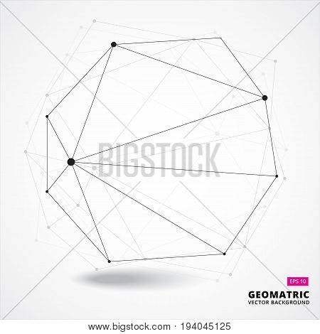 Abstract geometric composition forms 3D complicated conceptual technology. vector illustration for print ad magazine
