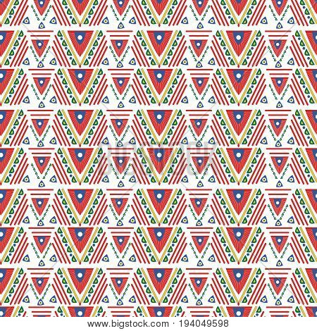 Bright multicolor vectorial geometric mexican seamless pattern