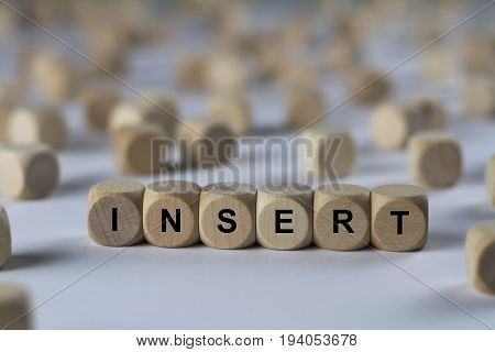 Insert - Cube With Letters, Sign With Wooden Cubes