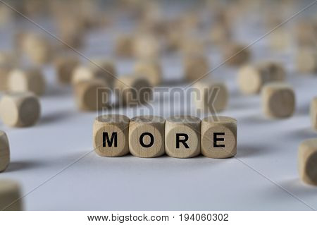 More - Cube With Letters, Sign With Wooden Cubes