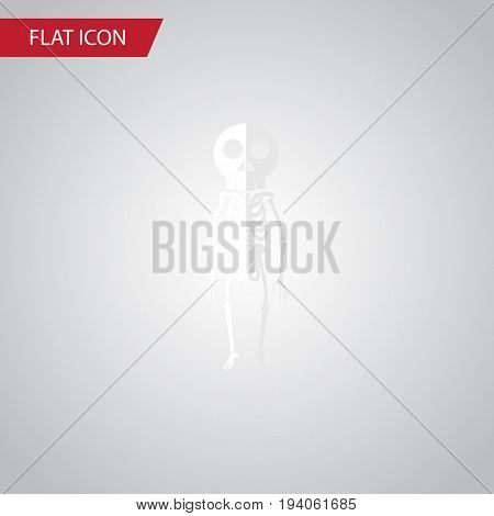 Isolated Cranium Flat Icon. Skeleton Vector Element Can Be Used For Cranium, Skeleton, Bones Design Concept.