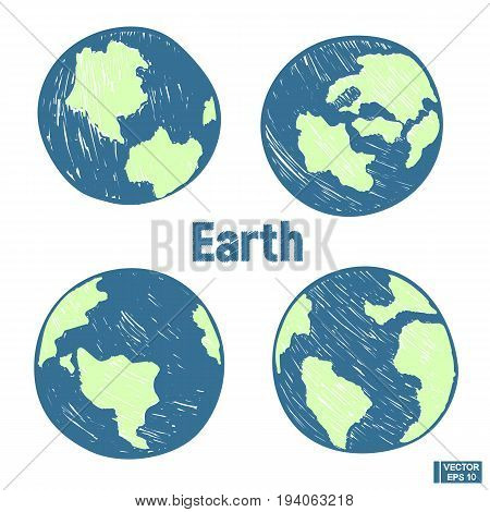 Planet Earth Hand Draw Set