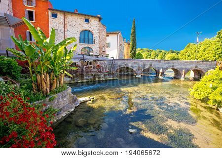 Idyllic Italian Village Of Borghetto On Mincio River View