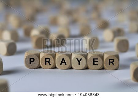 Prayer - Cube With Letters, Sign With Wooden Cubes