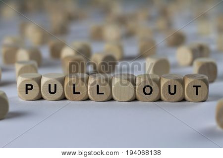Pull Out - Cube With Letters, Sign With Wooden Cubes