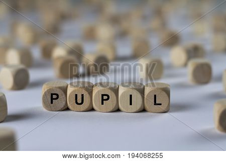 Pupil - Cube With Letters, Sign With Wooden Cubes