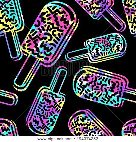 Ice Cream Geometrical  Seamless Pattern.
