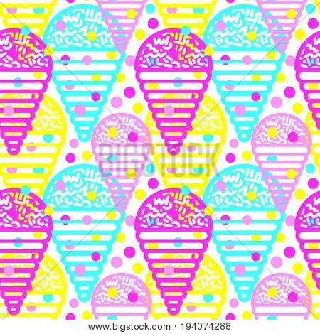 Ice Cream Geometrical  Seamless Pattern.