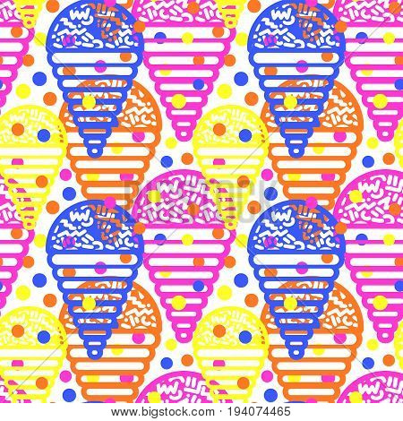 Ice Cream Geometrical  Seamless Pattern.